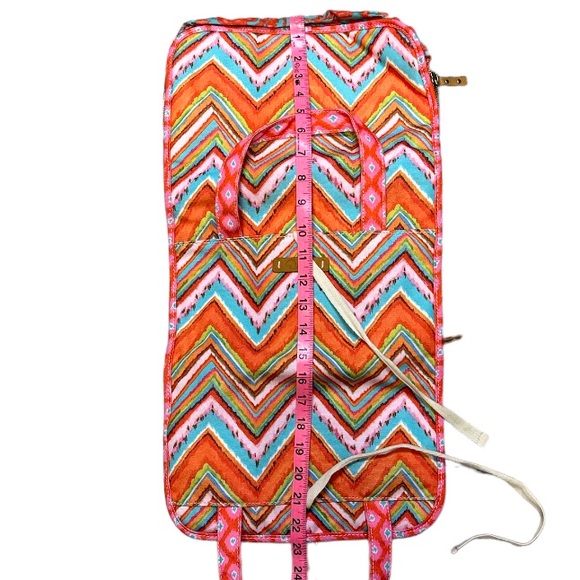 Dena Printed Fold Over Jewelry Bag (or Cosmetics) 4 Compartment With Tie EUC - Picture 6 of 10